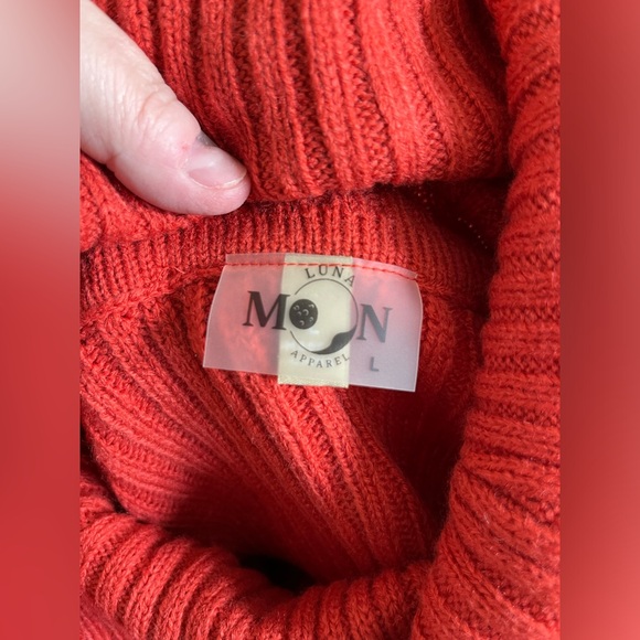 EUC Luna Moon Sweater Dress Size Large Color Brick/ Deep Orange. - Picture 8 of 9